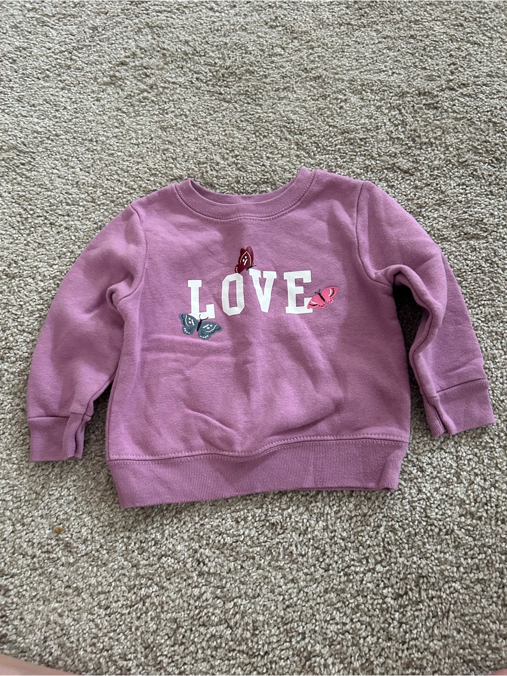 Garanimals 12 Month  Purple "LOVE" Butterfly Sweatshirt